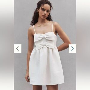 Anthropologie Sachin & Babi Sloane Taffeta Double-Bow Pleated Mini Dress NWT